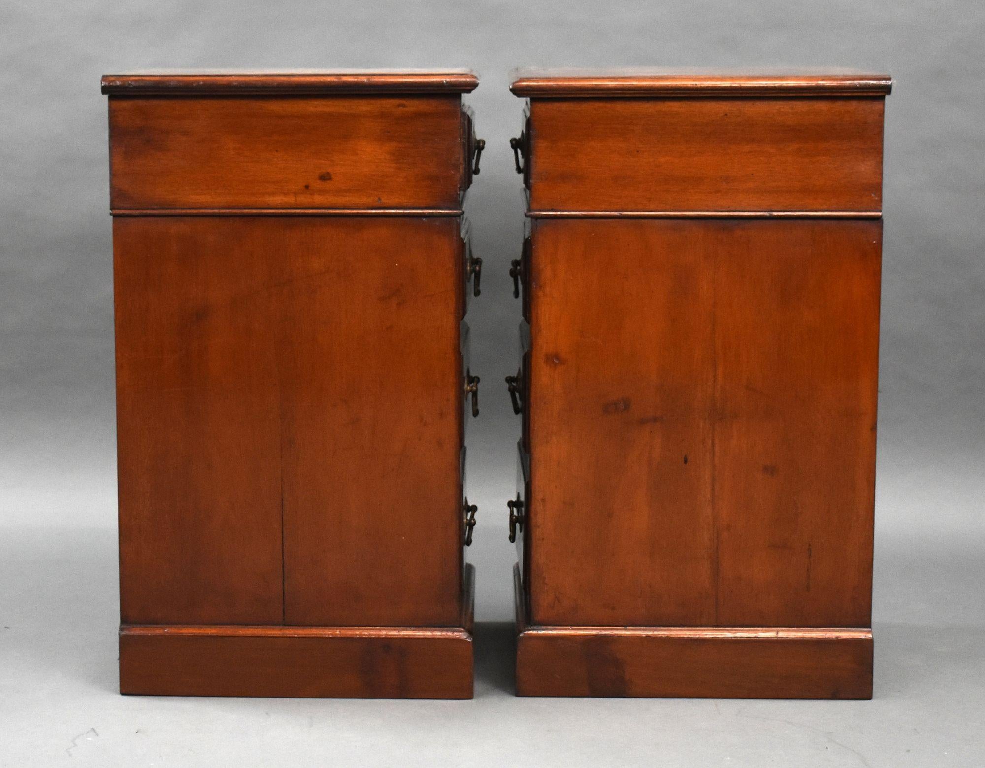Pair of Edwardian Mahogany Bedside Chests 1