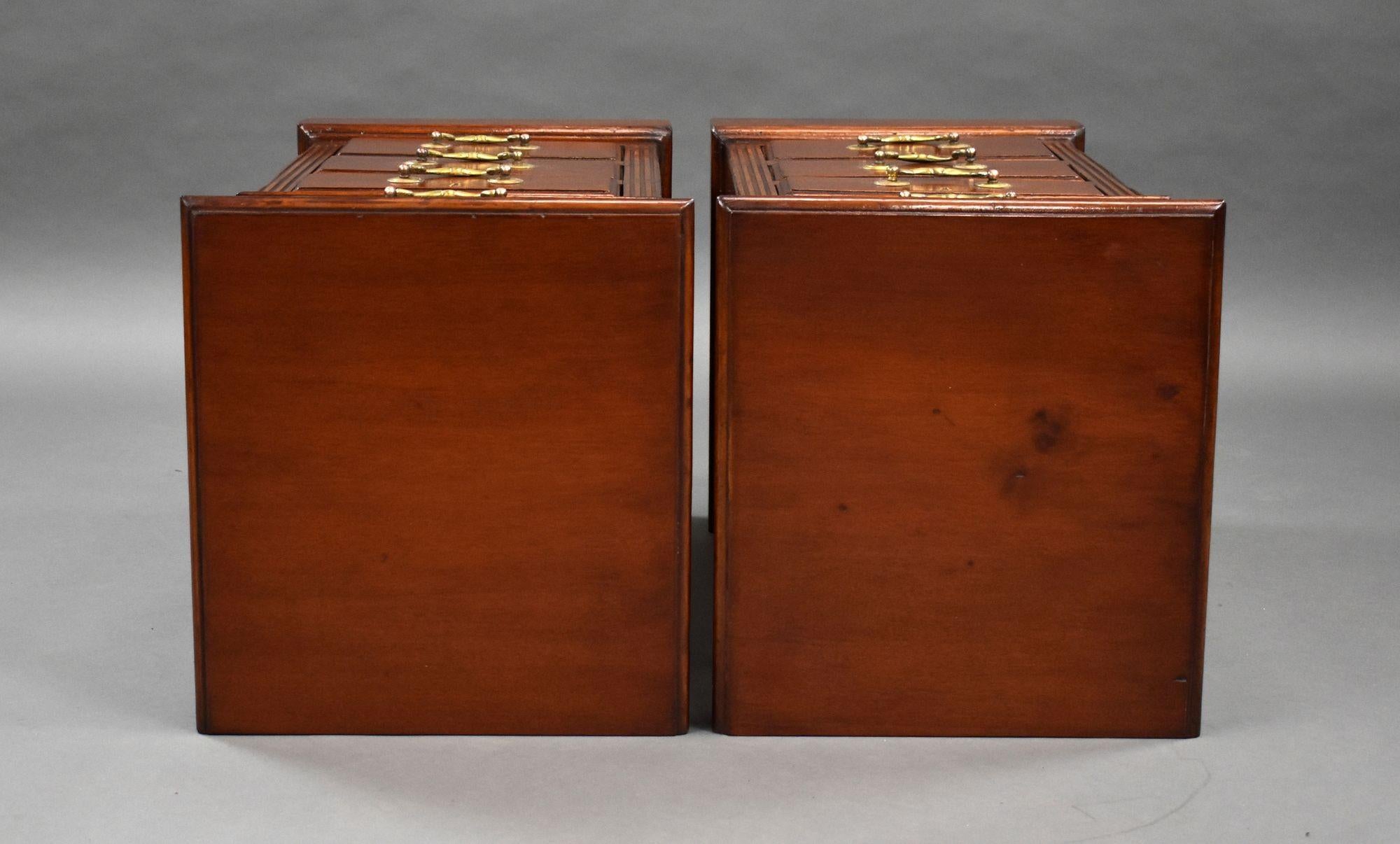 Pair of Edwardian Mahogany Bedside Chests For Sale 2