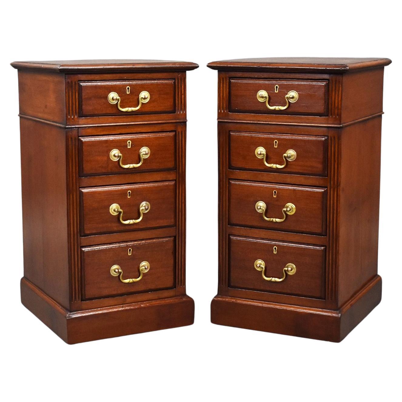 Pair of Edwardian Mahogany Bedside Chests For Sale