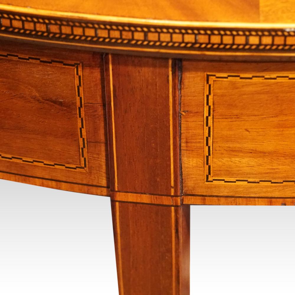 Pair of Edwardian mahogany demi lune console tables 4