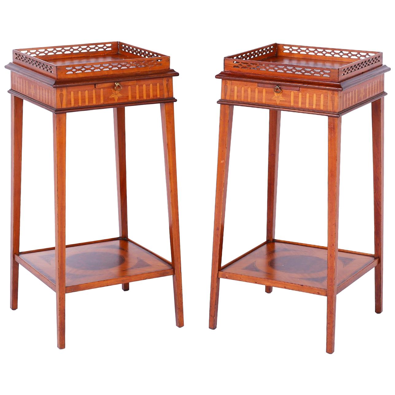 Pair of Edwardian Mahogany Stands