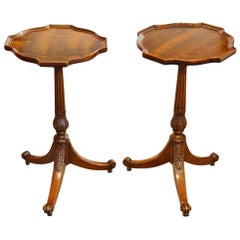 Antique Pair of Edwardian Mahogany Wine Tables