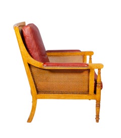 Pair of Edwardian Maple and Caned Bergere Chairs