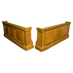 Antique Pair of Edwardian Oak Pew Fronts