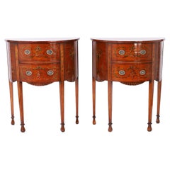 Pair of Edwardian or Adams Style Demi Lune Tables or Stands