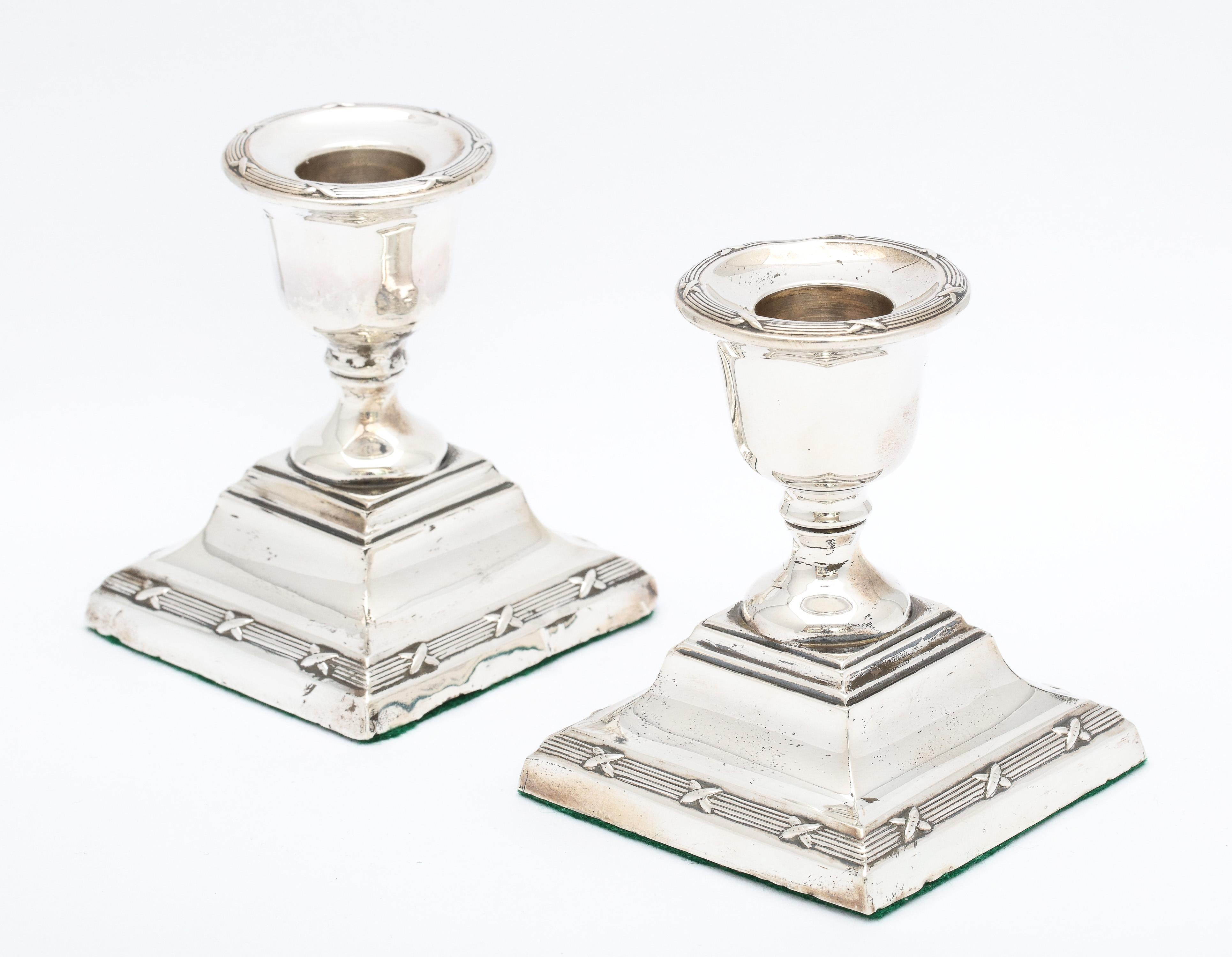 Pair of Edwardian Period Sterling Silver Adams-Style Candlesticks 4