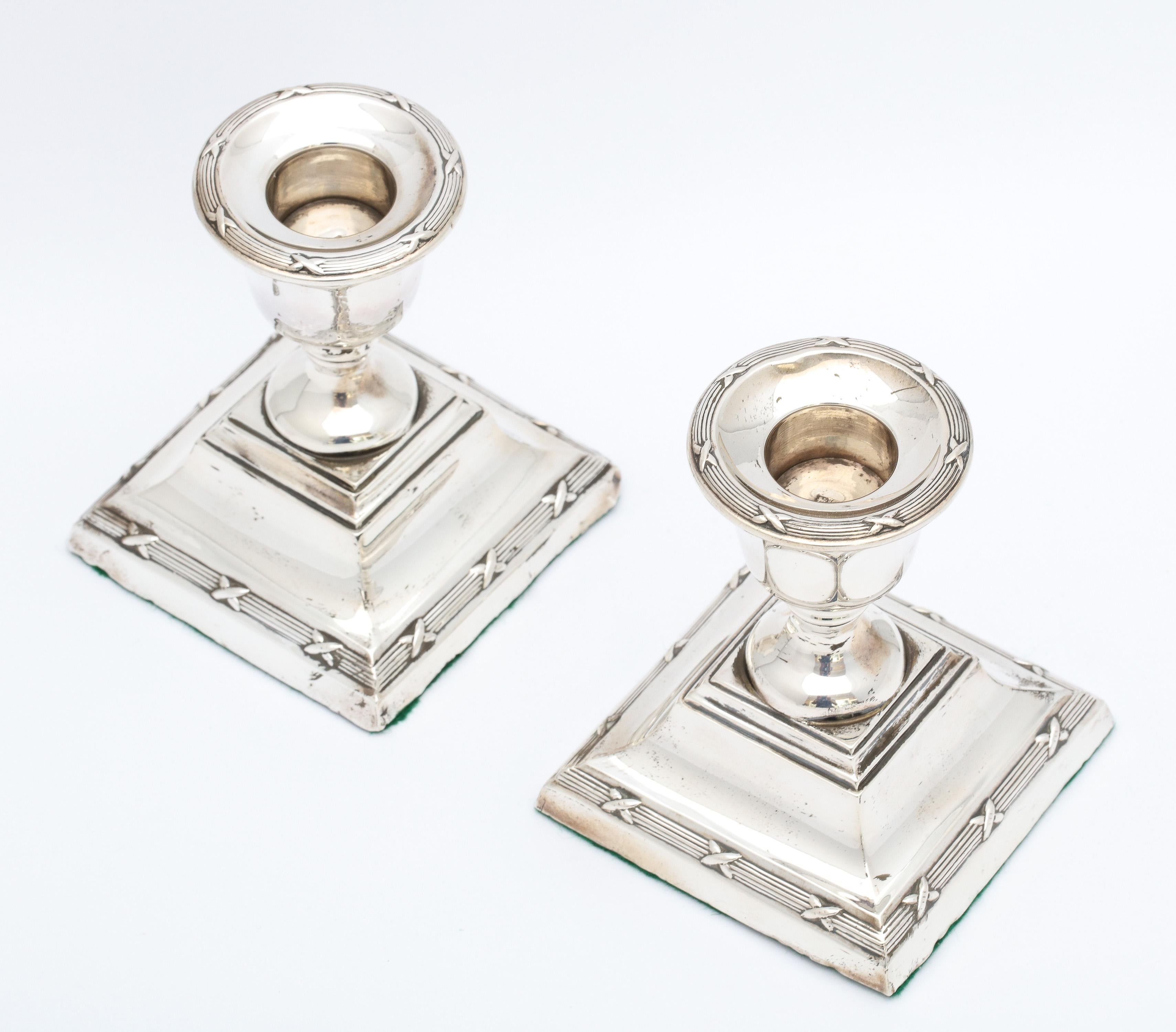 Pair of Edwardian Period Sterling Silver Adams-Style Candlesticks 5