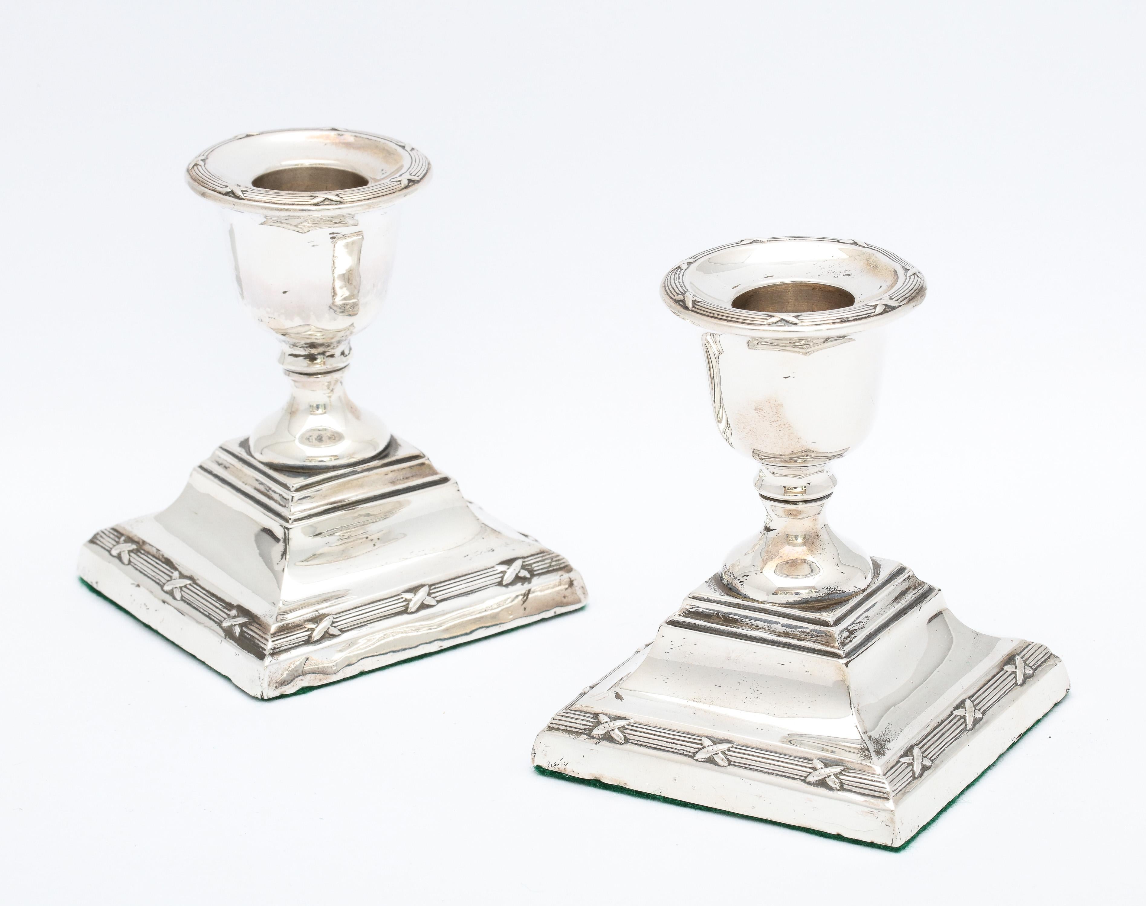 Pair of Edwardian Period Sterling Silver Adams-Style Candlesticks 9