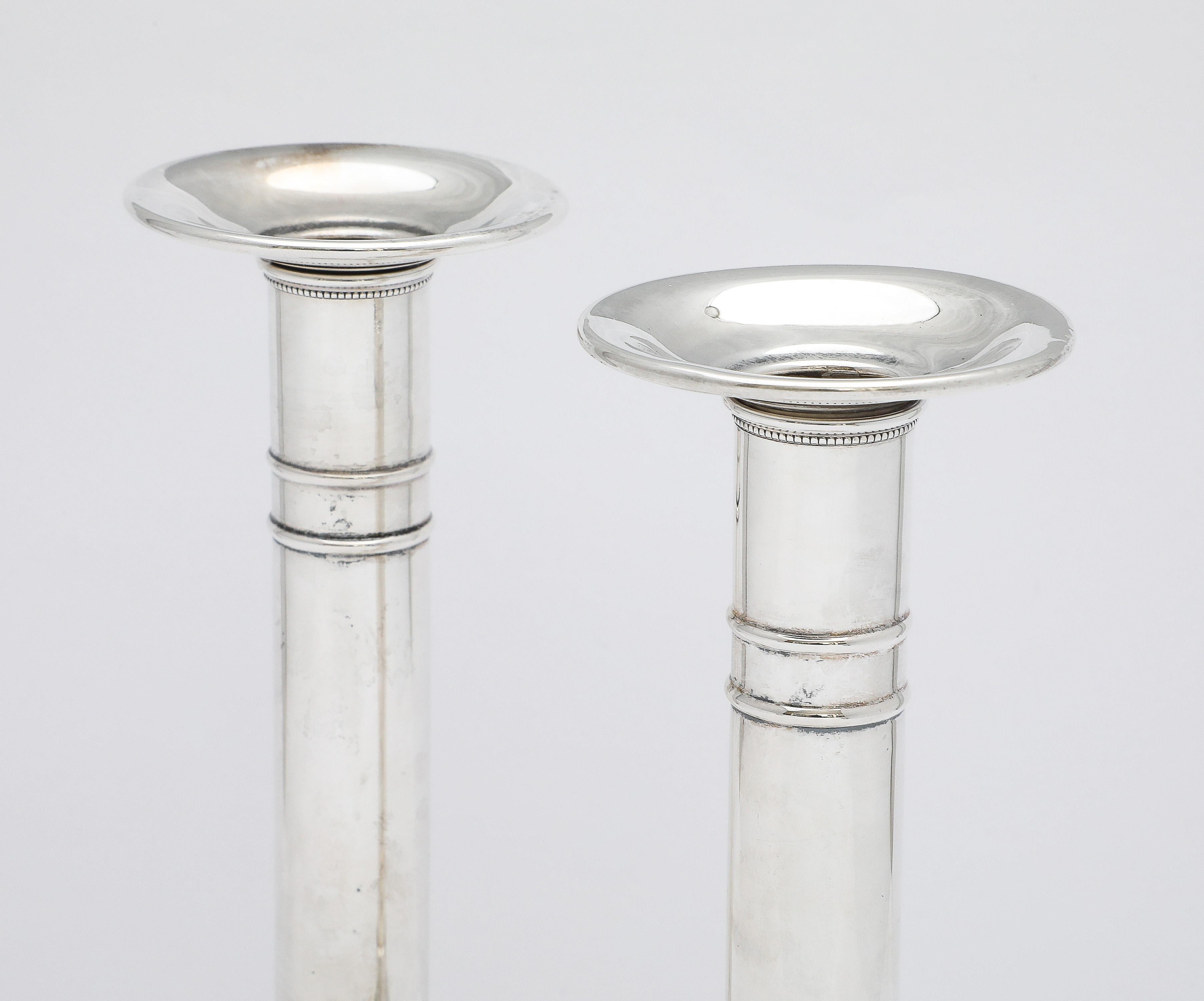 Pair of Edwardian Period Sterling Silver Candlesticks 5