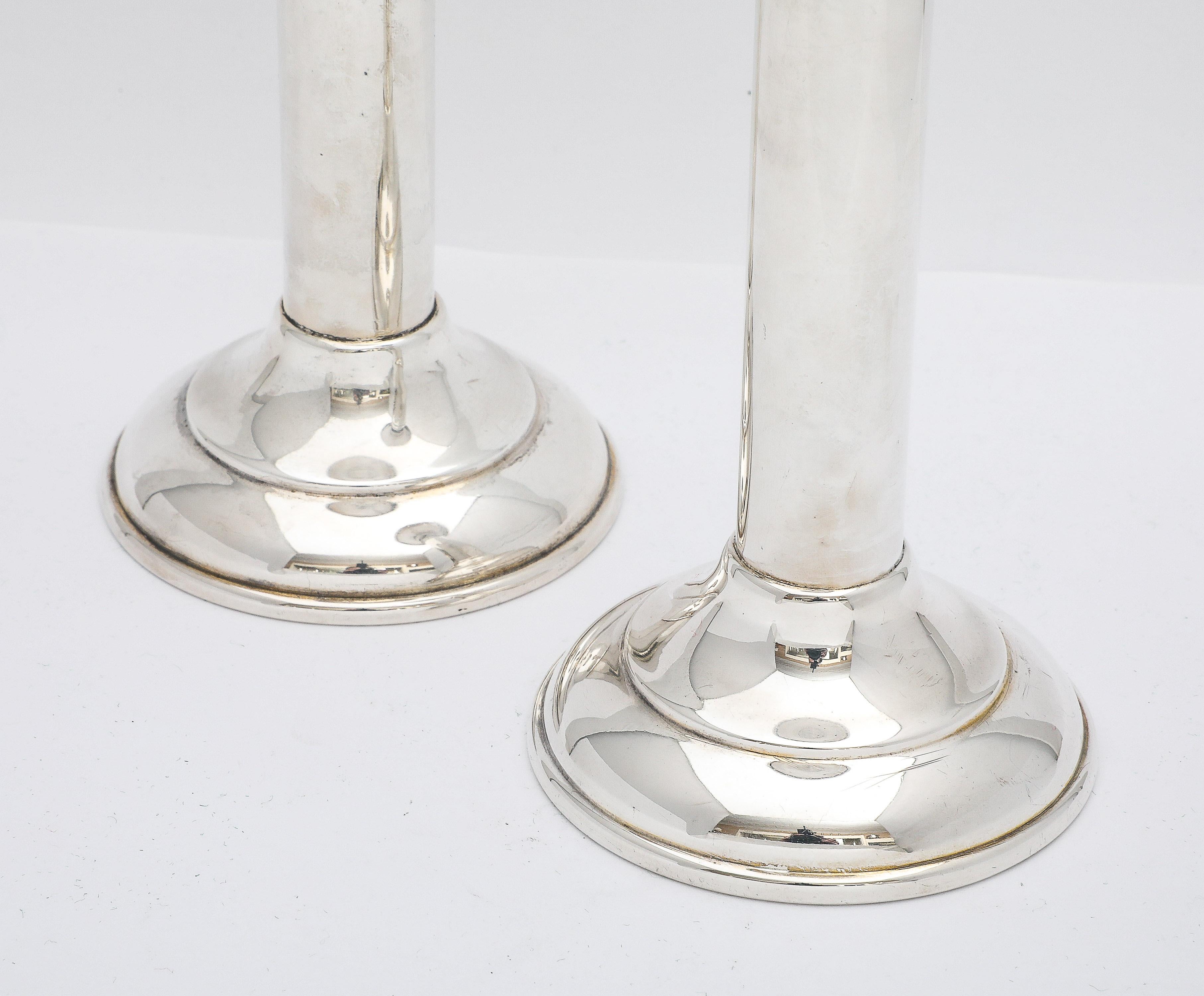Pair of Edwardian Period Sterling Silver Candlesticks For Sale 6