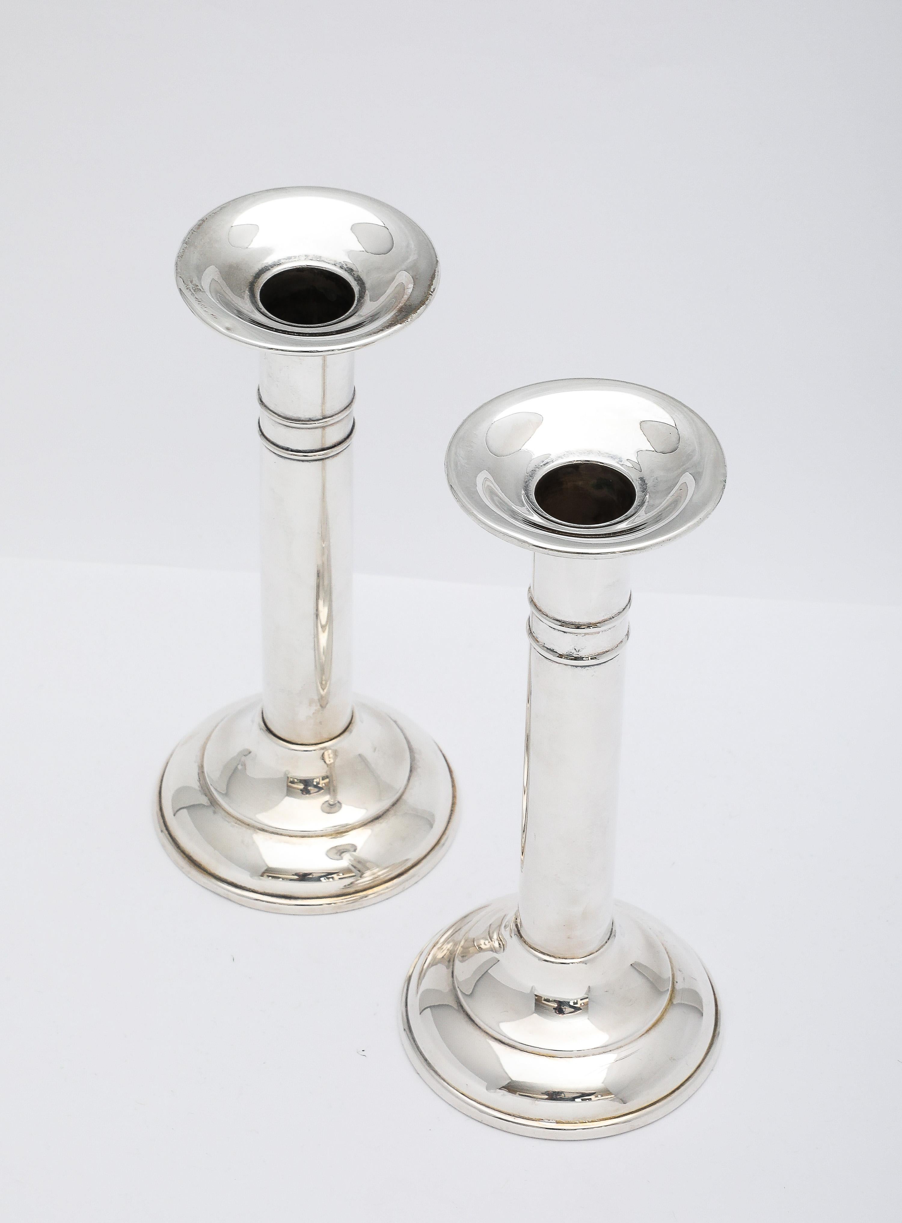 Pair of Edwardian Period Sterling Silver Candlesticks 9