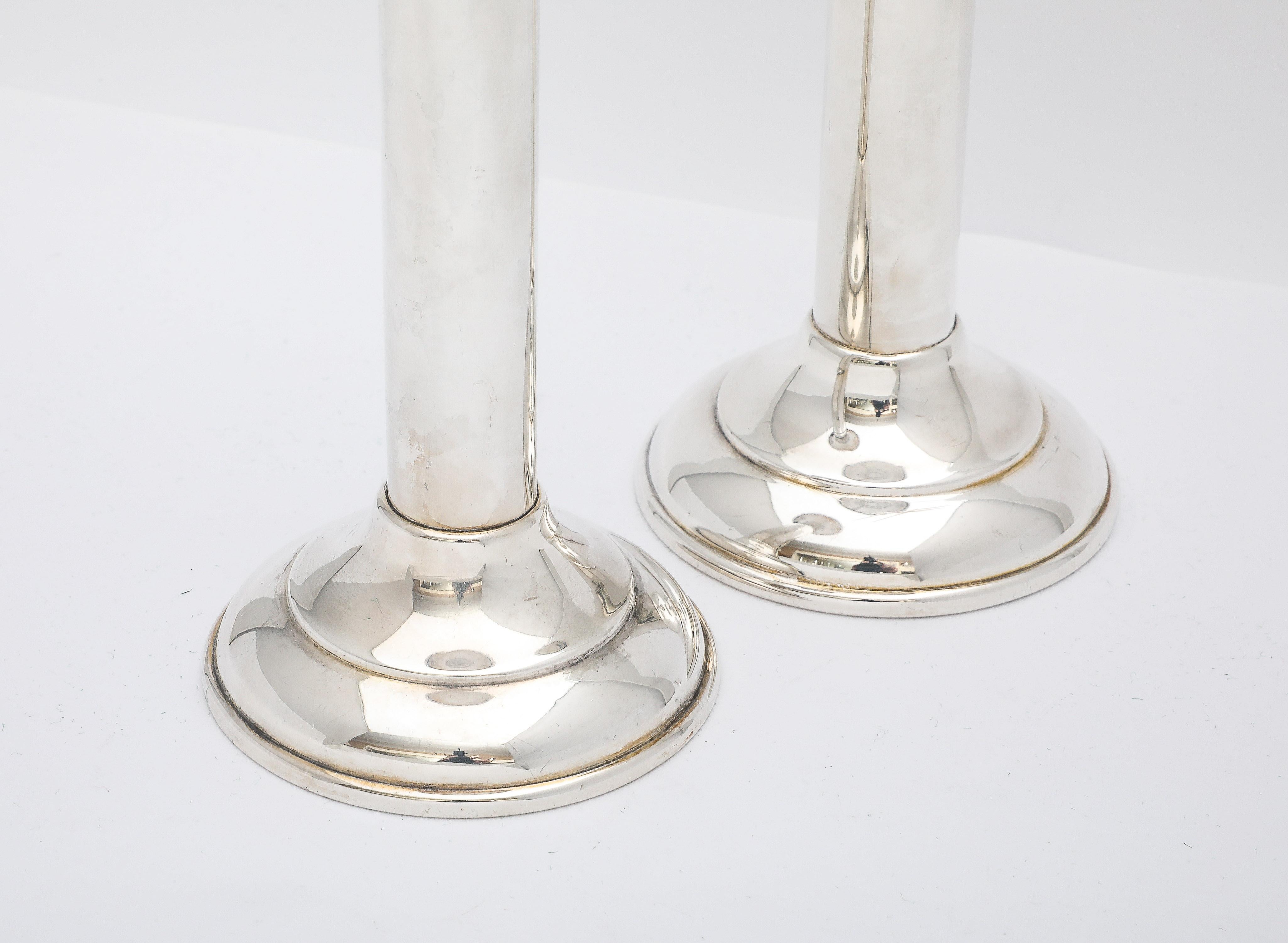 Pair of Edwardian Period Sterling Silver Candlesticks For Sale 10