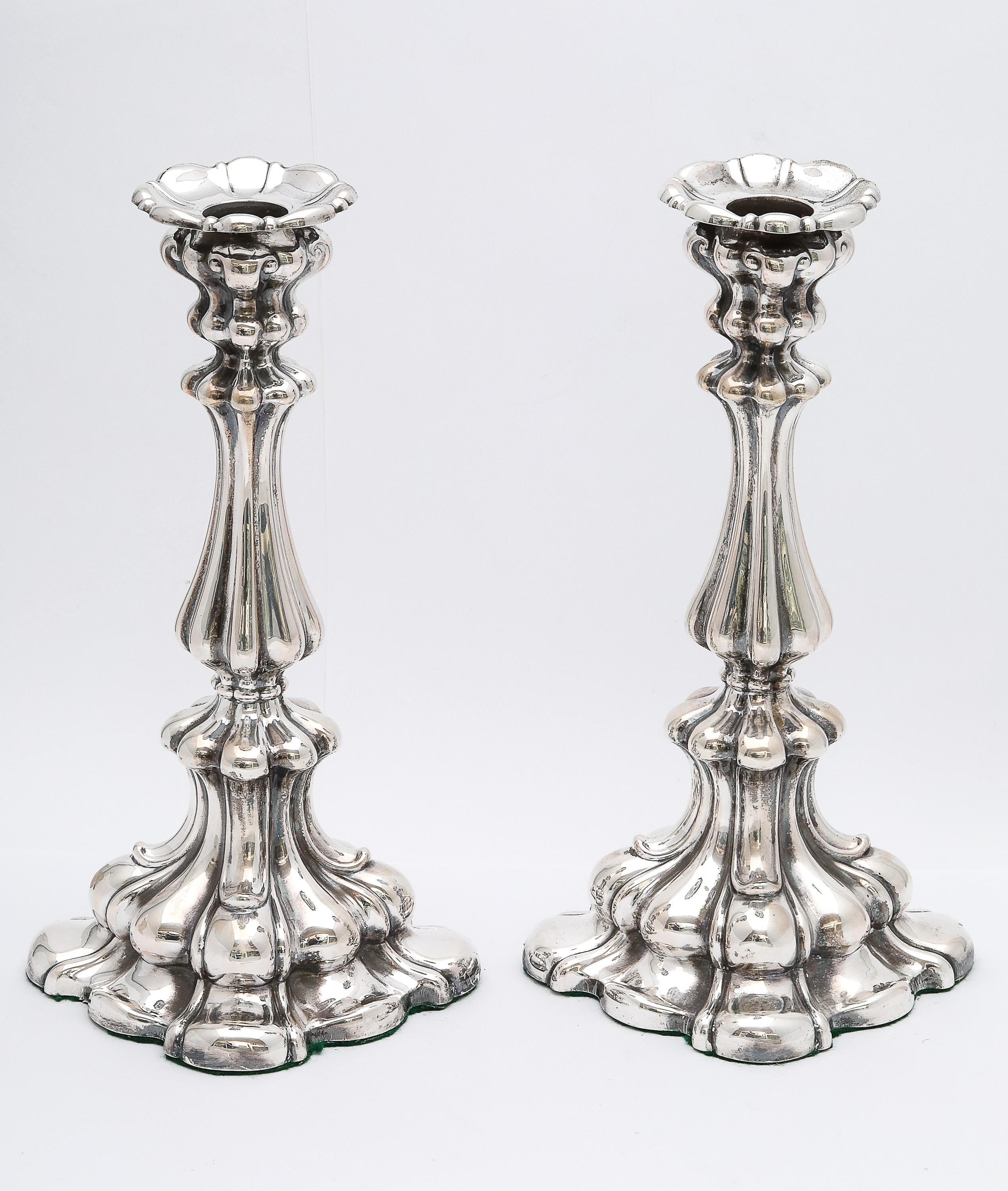 Pair of Edwardian Period Swedish Continental Silver (.830) Sabbath Candlesticks For Sale 6