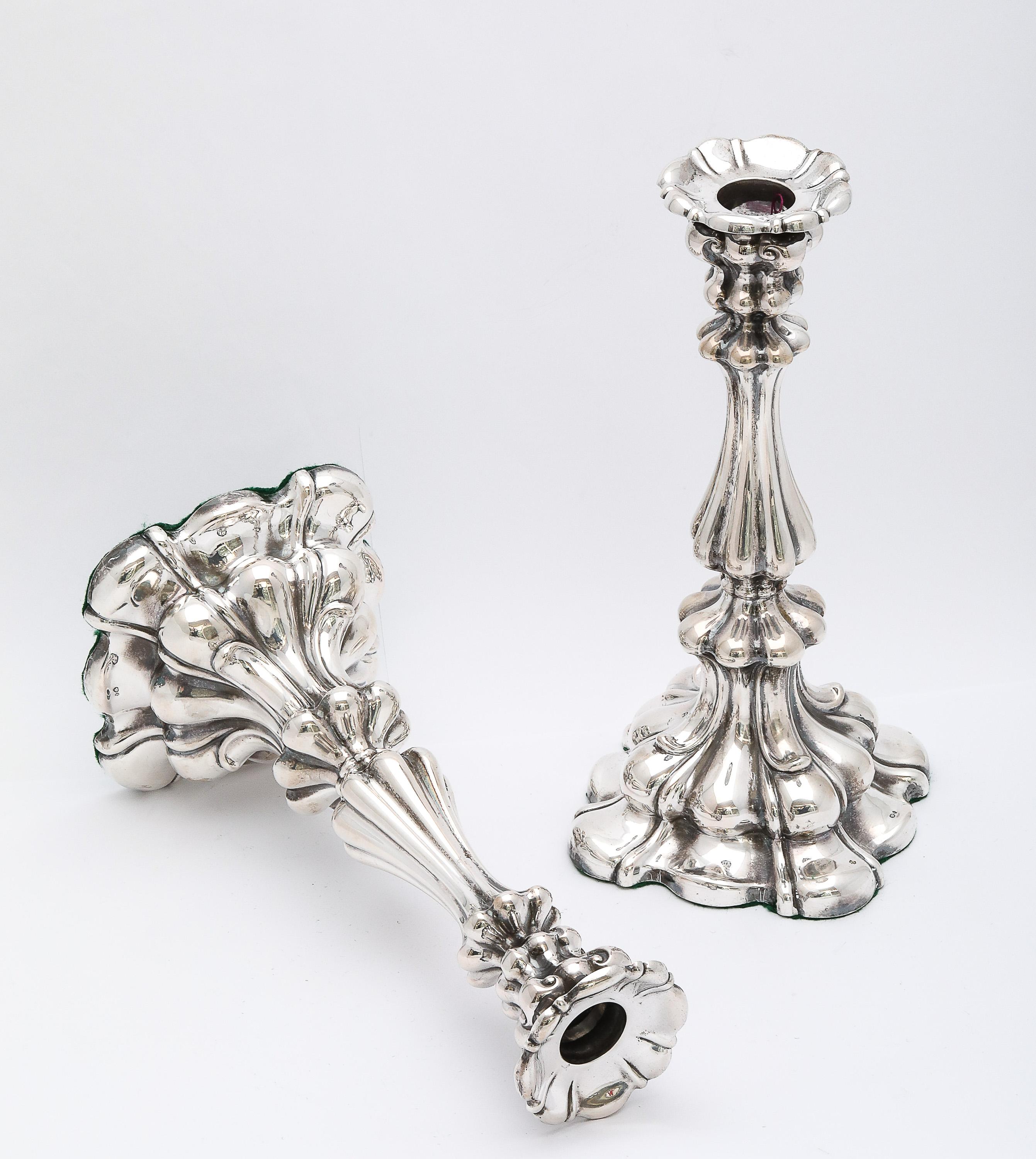 Pair of Edwardian Period Swedish Continental Silver (.830) Sabbath Candlesticks For Sale 8