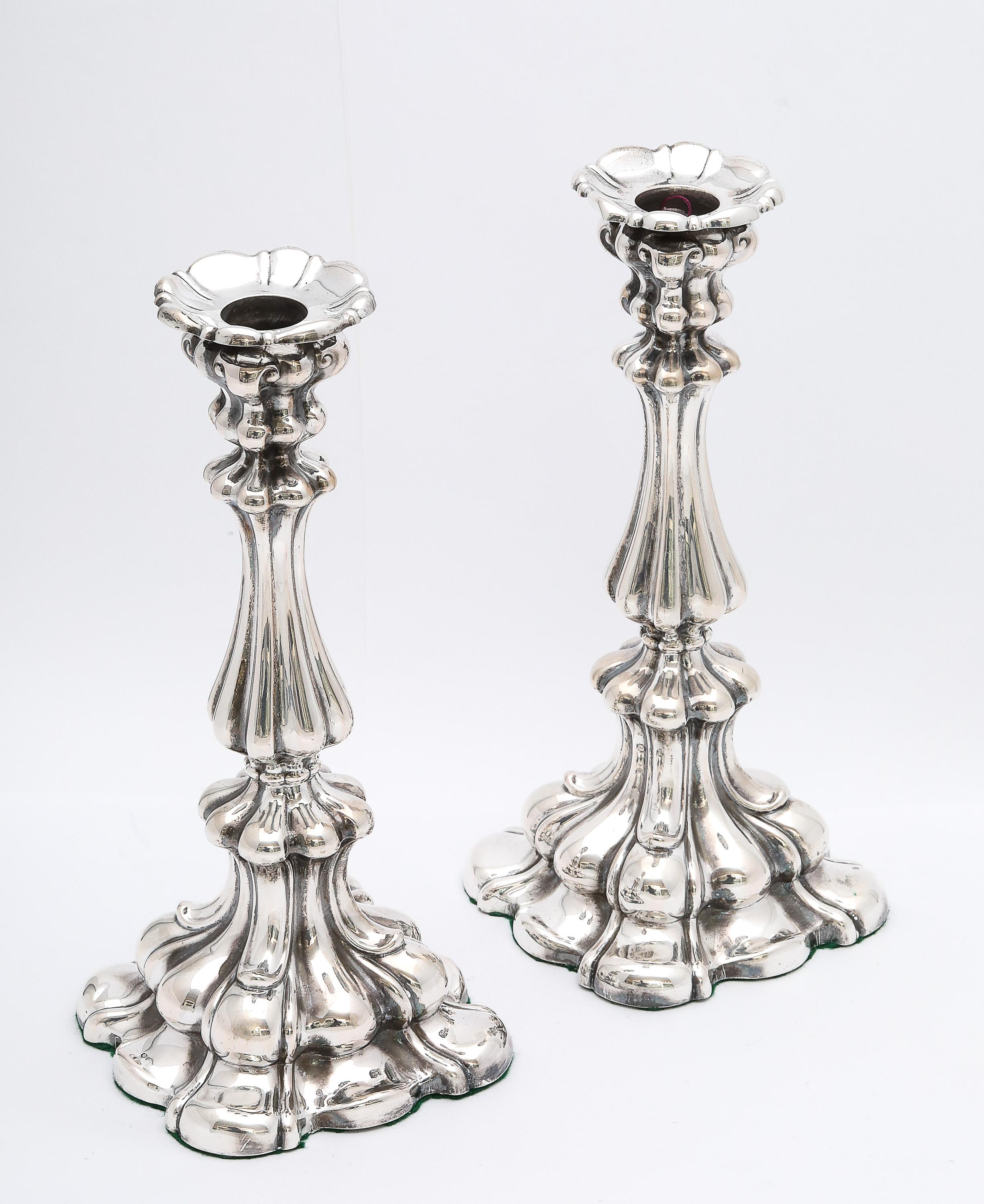 Pair of Edwardian Period Swedish Continental Silver (.830) Sabbath Candlesticks For Sale 11