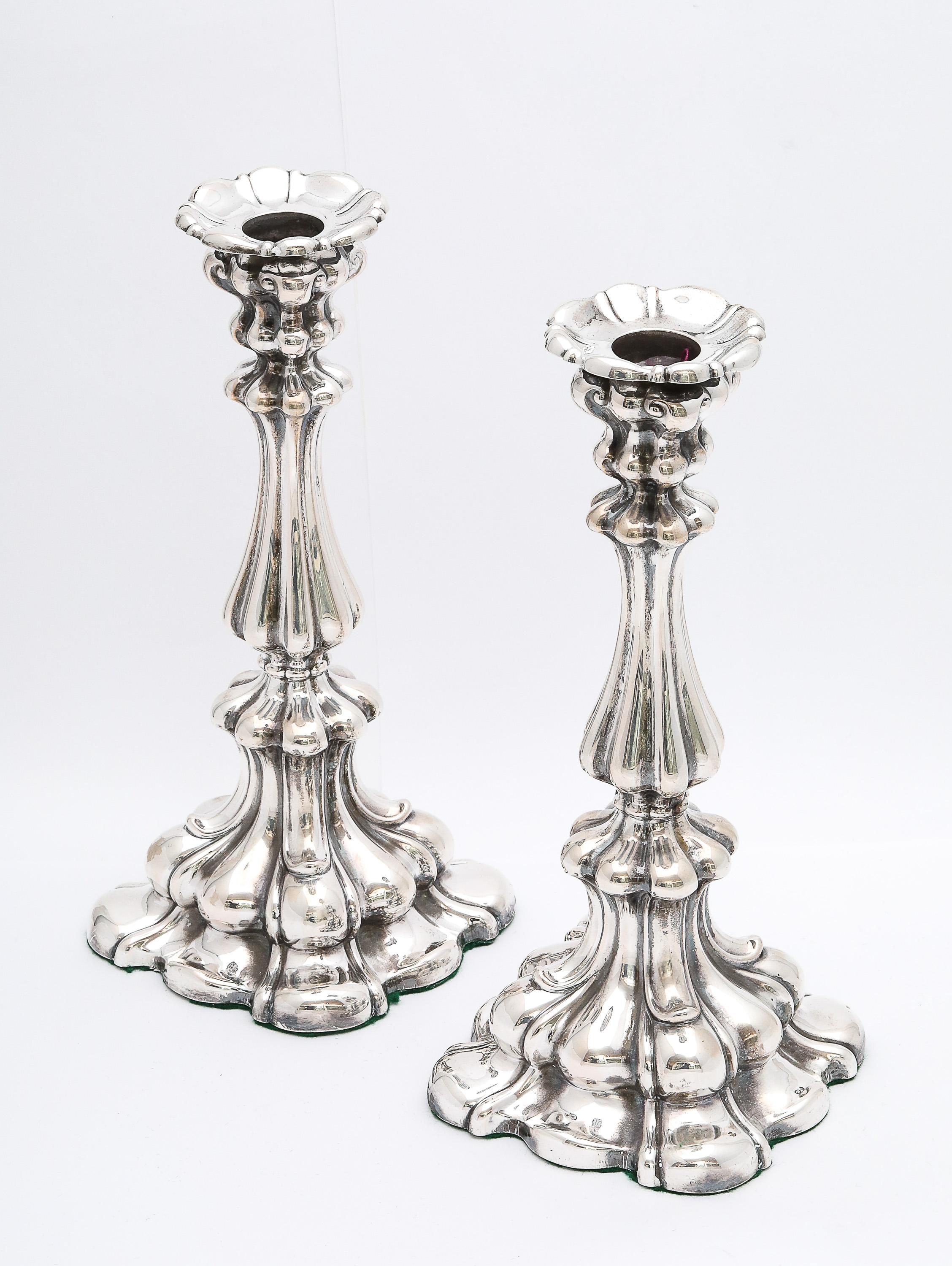 Pair of Edwardian Period Swedish Continental Silver (.830) Sabbath Candlesticks For Sale 12