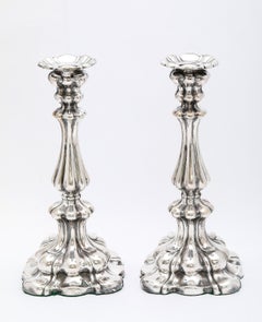 Pair of Edwardian Period Swedish Continental Silver (.830) Sabbath Candlesticks