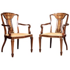 Pareja de sillones de marquetería