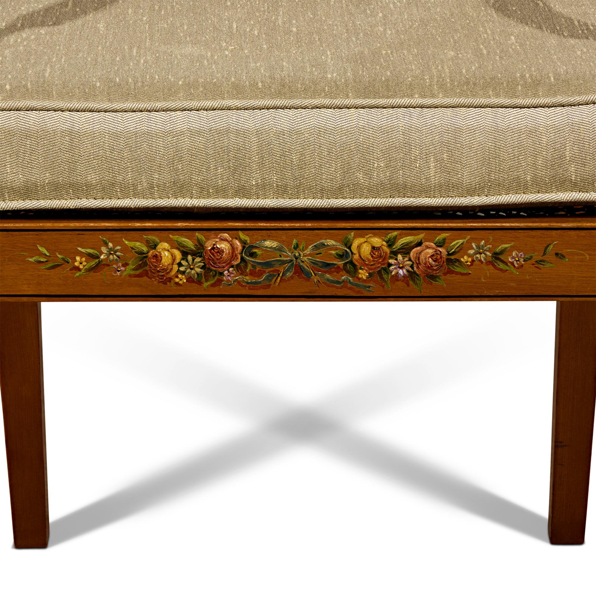 Pair of Edwardian Satinwood Cane Chairs In Good Condition For Sale In New Orleans, LA