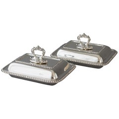 Pair of Edwardian Silver Entree Dishes Sheffield, 1902