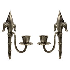 Pair of Edwardian Silver Plated Single Arm Sconces