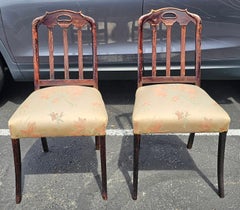 Coppia di poltrone edoardiane in Oak macchiato e imbottite, CIRCA 1900