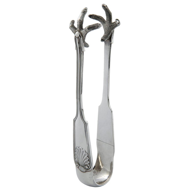 Pair of Edwardian Sterling Silver Sugar Tongs For Sale at 1stDibs