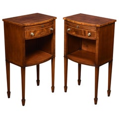 Pair of Edwardian String Inlaid Bedside Table