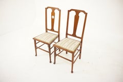 Pair of Edwardian Walnut Bedroom Chairs, Scotland 1910, H067