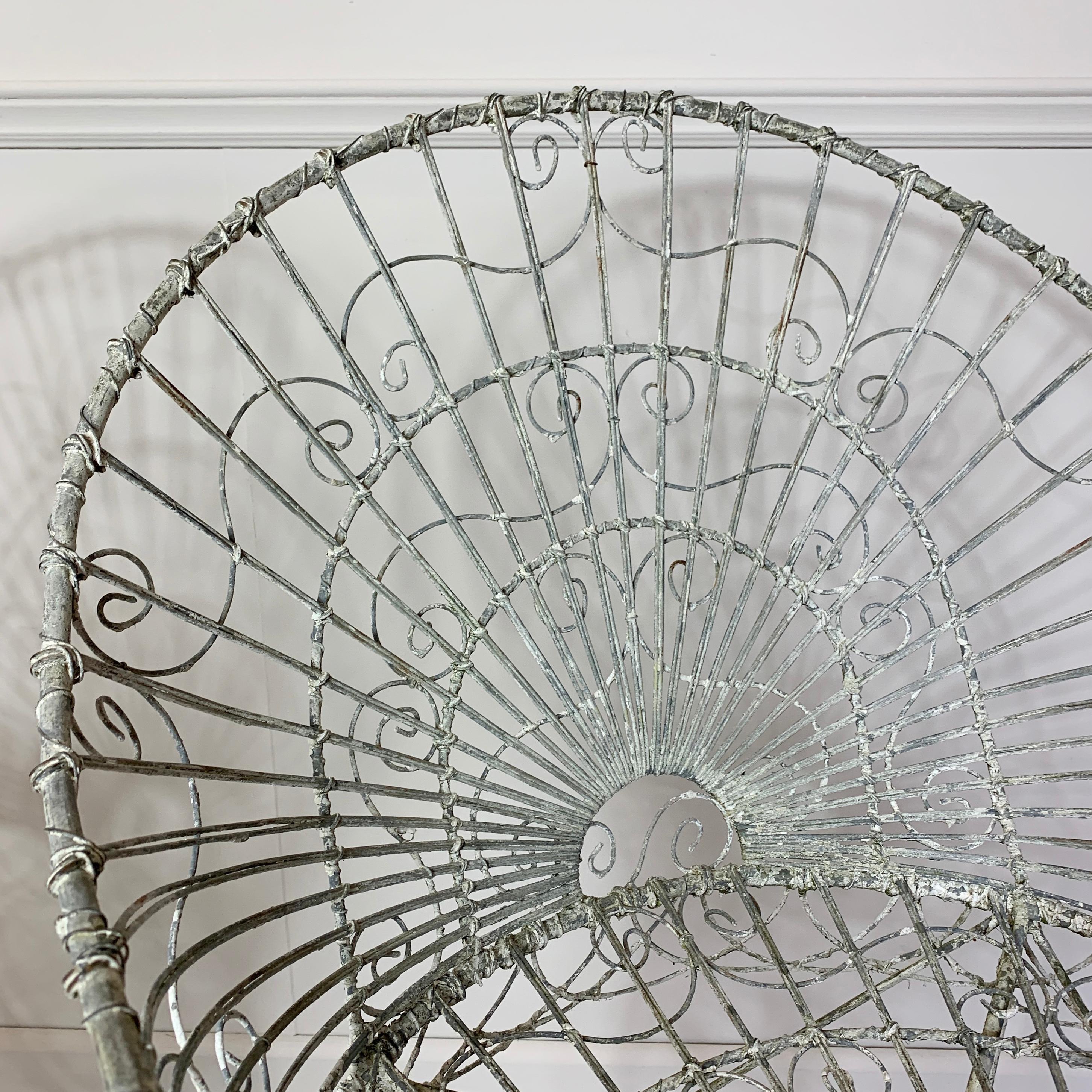 Edwardian wirework garden chairs
A beautiful pair of Edwardian wire work garden chairs, circa 1910
Stunning detailing and scalloped edge skirt
Great condition, no missing pieces or breaks
Price is for the pair
Measures: 87cm height, 59cm width,
