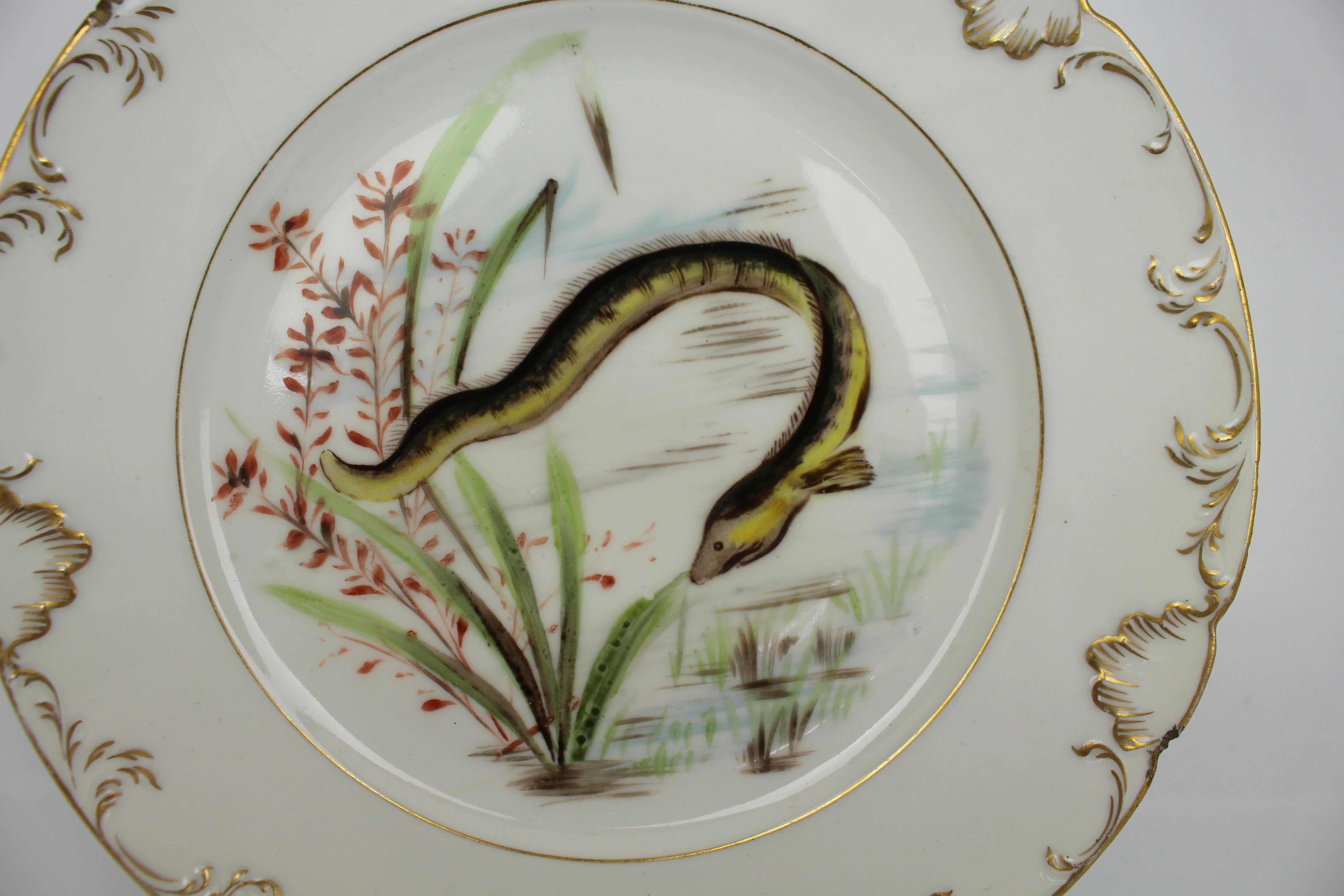 Pair of Edwardian Wolly Fowkes Worcester Hand Painted Plates For Sale 4