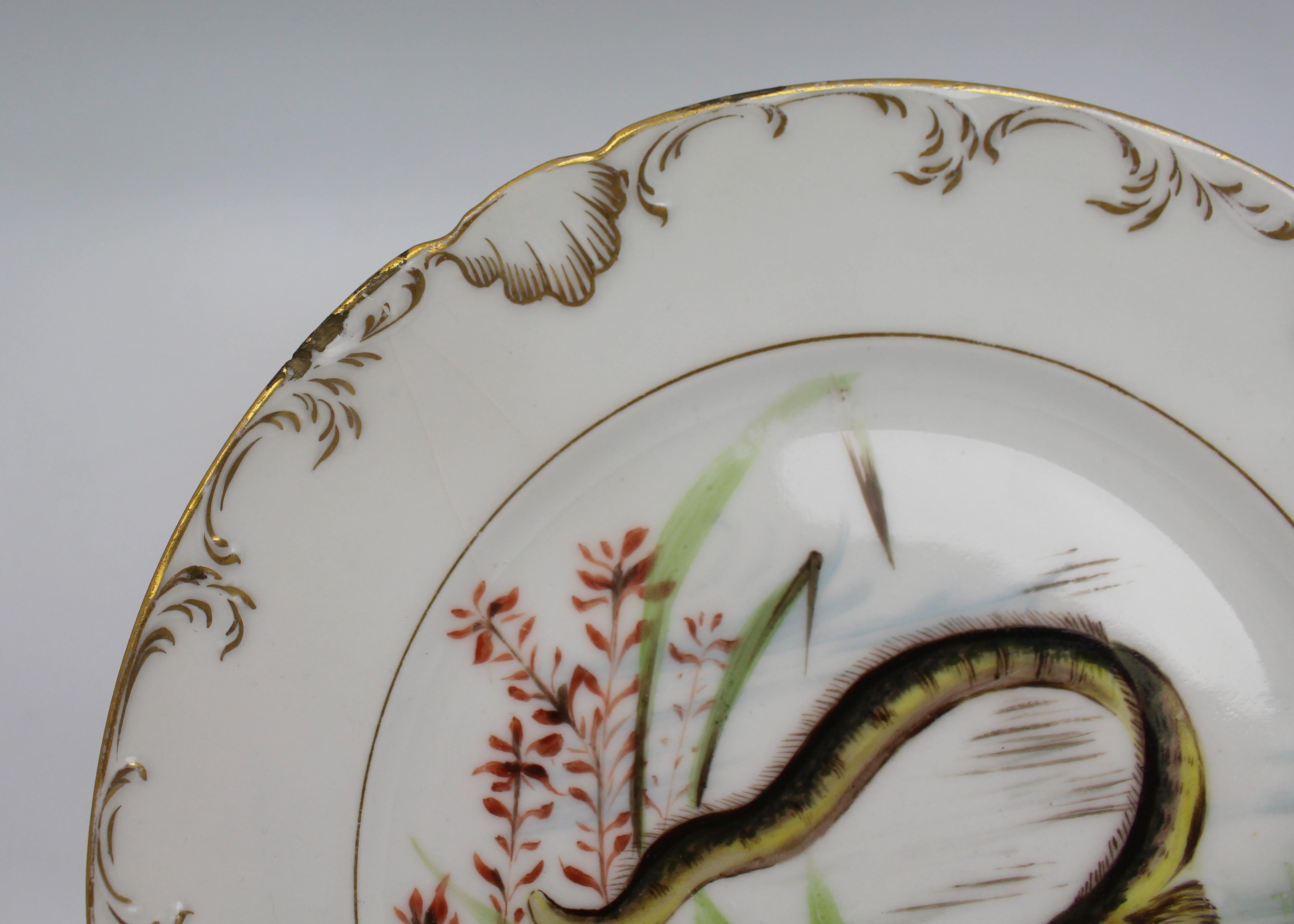 Pair of Edwardian Wolly Fowkes Worcester Hand Painted Plates For Sale 6