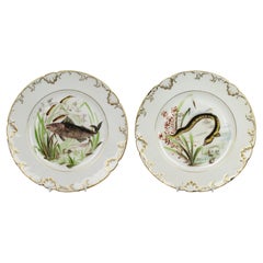 Pair of Edwardian Wolly Fowkes Worcester Hand Painted Plates