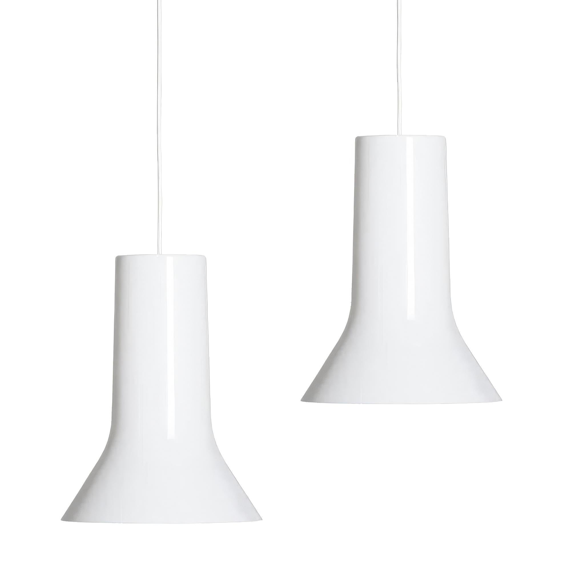 Contemporary Pair of Eero Aarnio Transparent 'Vaasi' Pendants for Innolux Oy For Sale