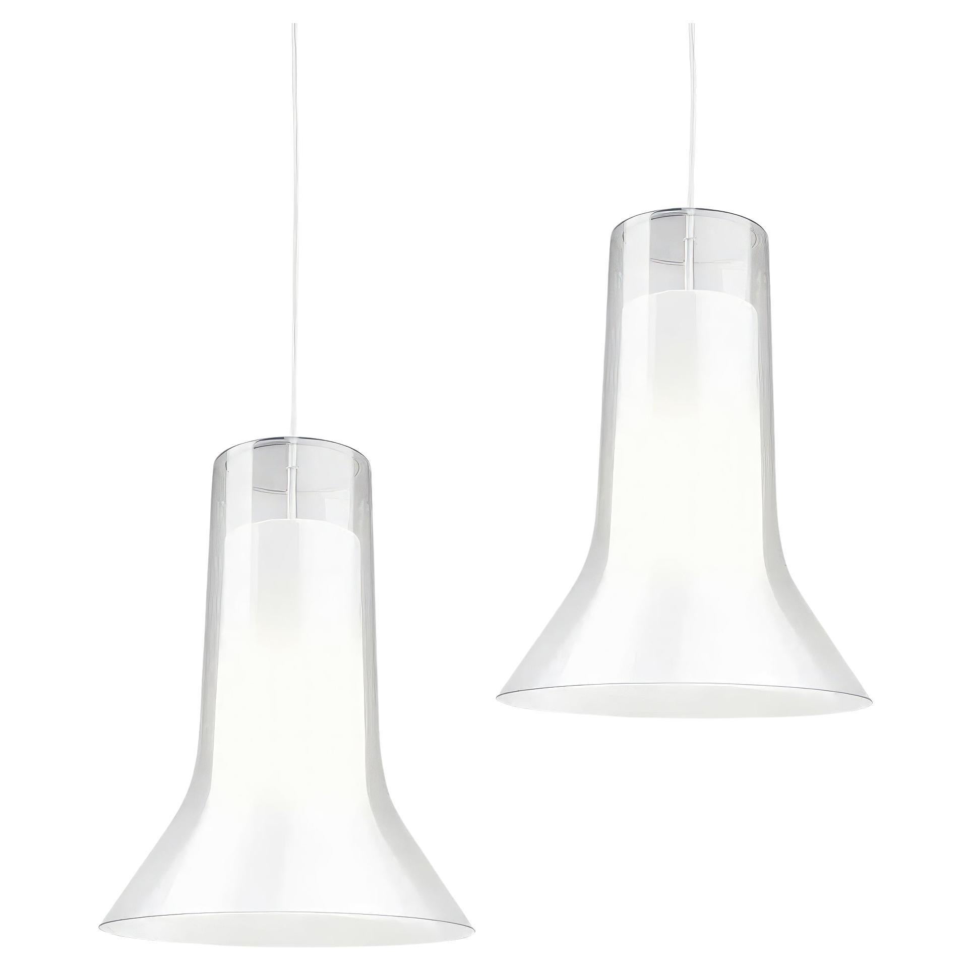 Pair of Eero Aarnio Transparent 'Vaasi' Pendants for Innolux Oy For Sale
