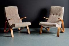 Pair of Eero Saarinen Grass Hopper Chairs for Knoll, newly upholstered