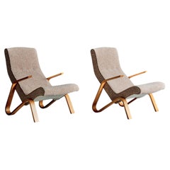 Pair of Eero Saarinen Grass Hopper Chairs for Knoll, newly upholstered