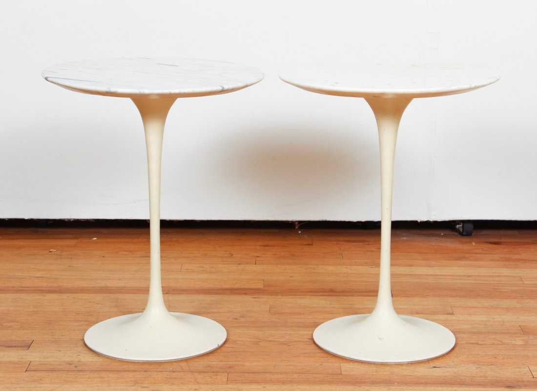 Mid-Century Modern Pair of Eero Saarinen Tulip Side Tables in Marble