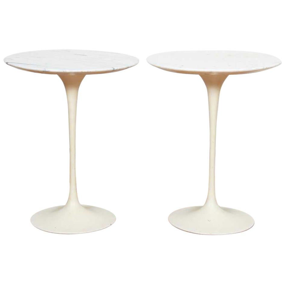 Pair of Eero Saarinen Tulip Side Tables in Marble