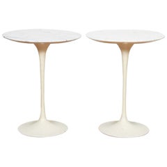 Pair of Eero Saarinen Tulip Side Tables in Marble
