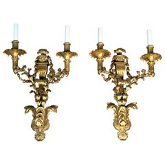Pair Of Caldwell Gilt Bronze Wall Sconces