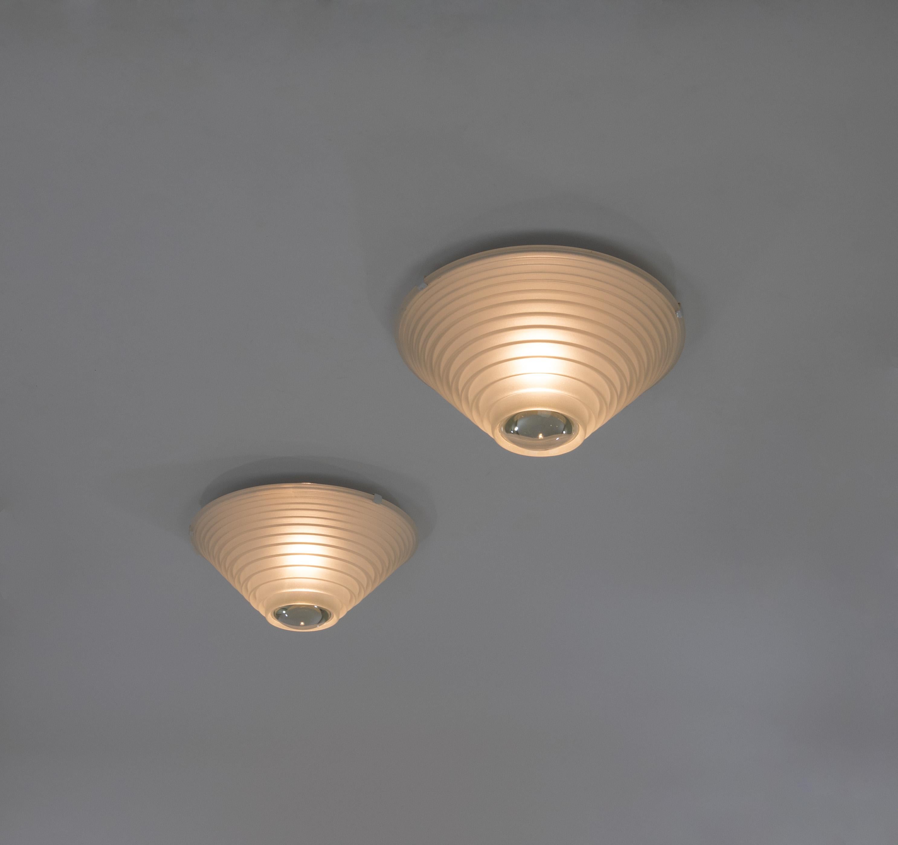 Mid-Century moderno Coppia di lampade da soffitto Egina di Angelo Mangiarotti per Artemide, anni '70 in vendita