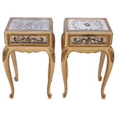 Pair of Eglomese Mirrored Bedside Tables