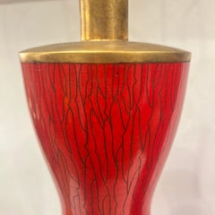 Pair of Eglomise Metal Lamps