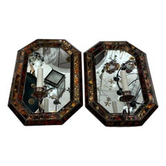 Pair of Églomisé Mirror Sconces