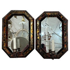 Pair of Églomisé Mirror Sconces