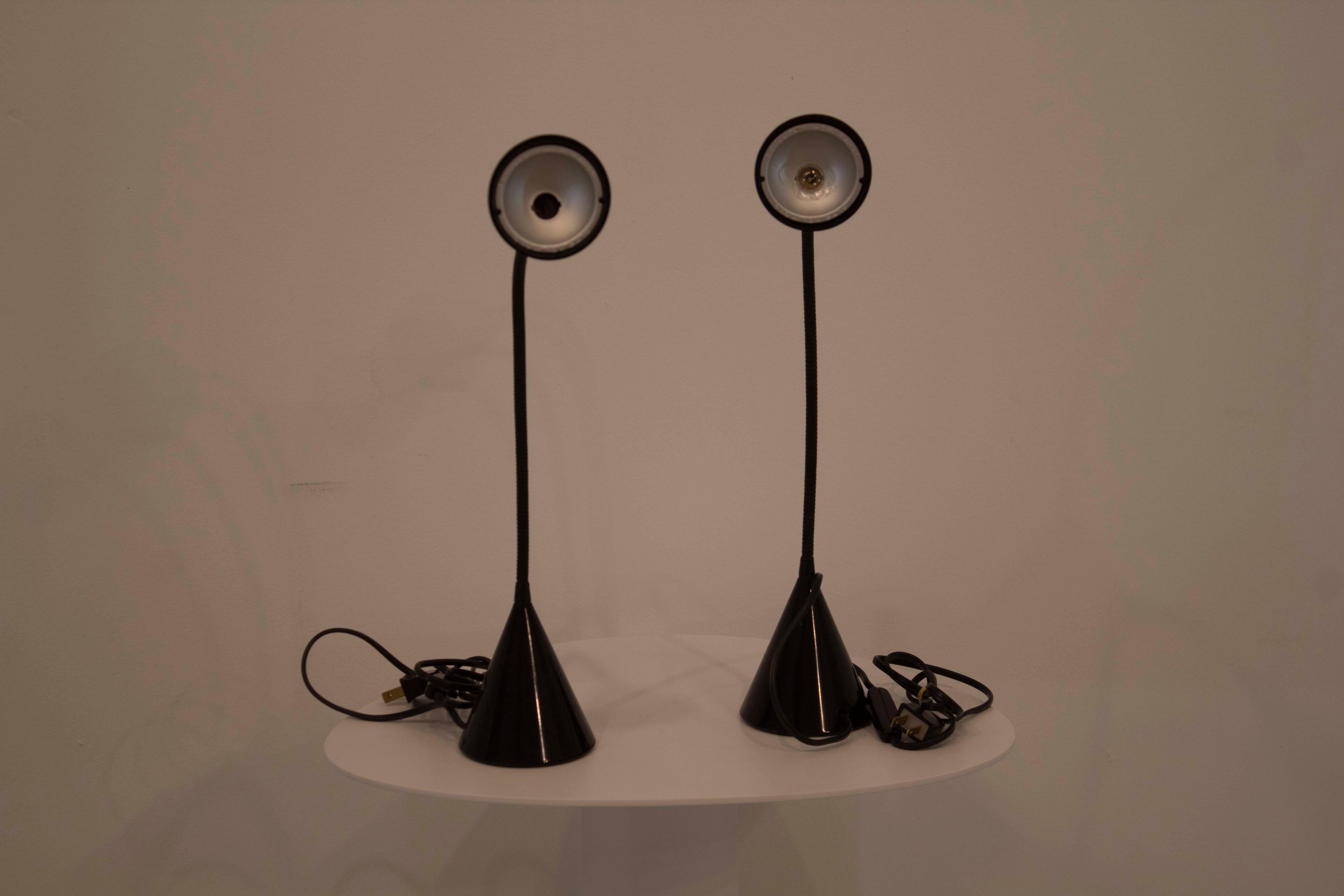 20th Century Pair of Egoluce Italian Model Twist Desk Lamps by S. Renko Mid Century Modern