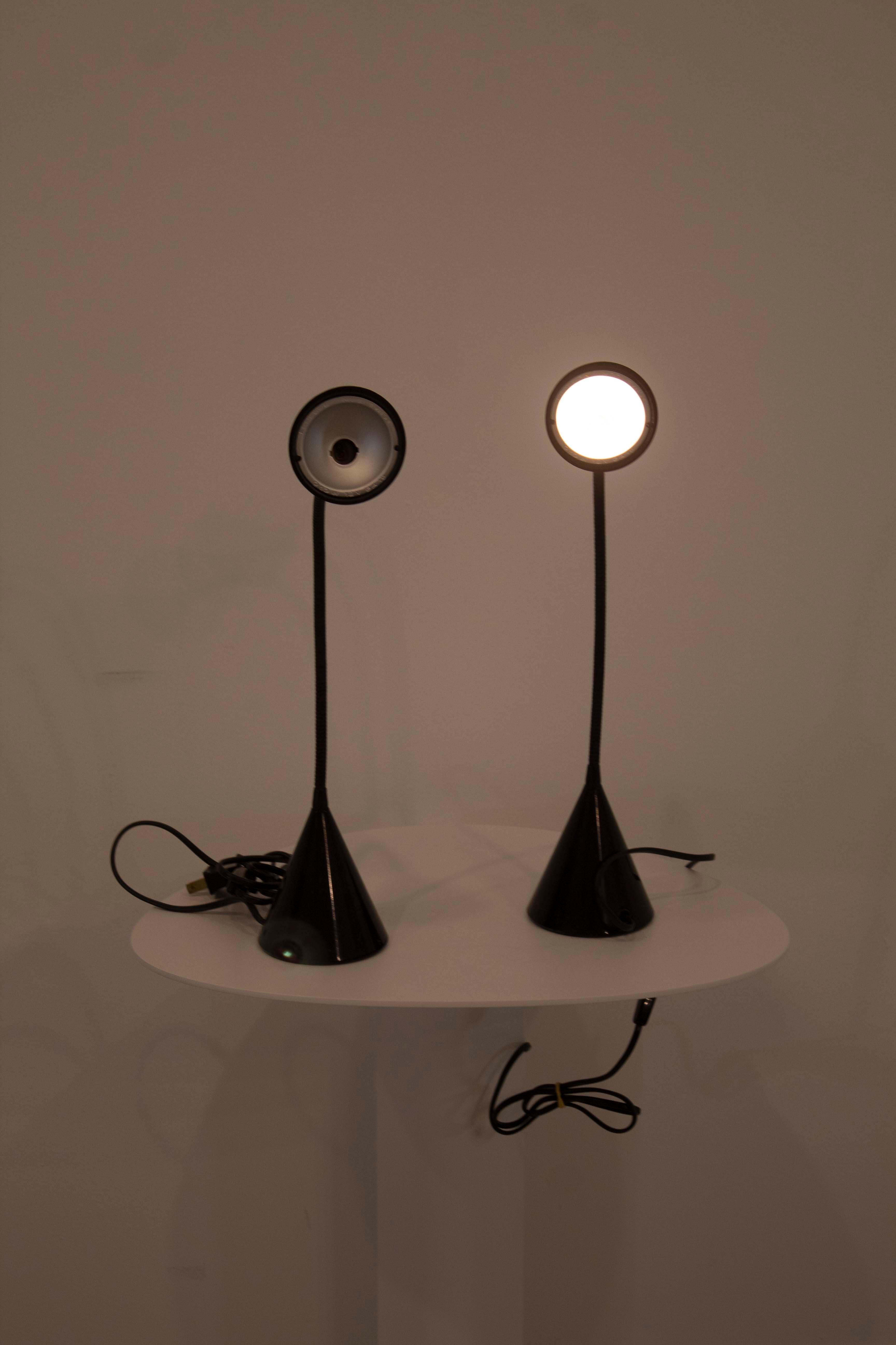 Metal Pair of Egoluce Italian Model Twist Desk Lamps by S. Renko Mid Century Modern