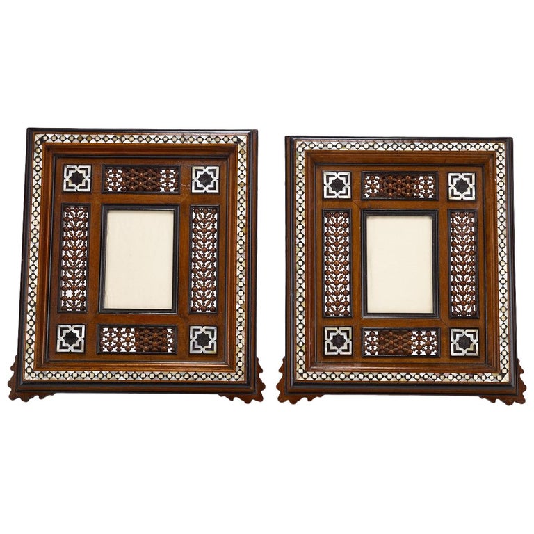 Pair of Egyptian 20th Century Middle Eastern Moorish Photo Frames, circa 1910 For Sale at 1stDibs
