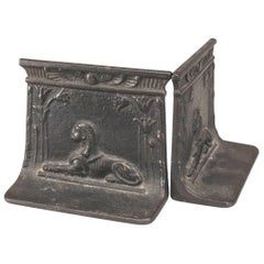 Pair of Egyptian Art Deco Iron Sphinx Bookends